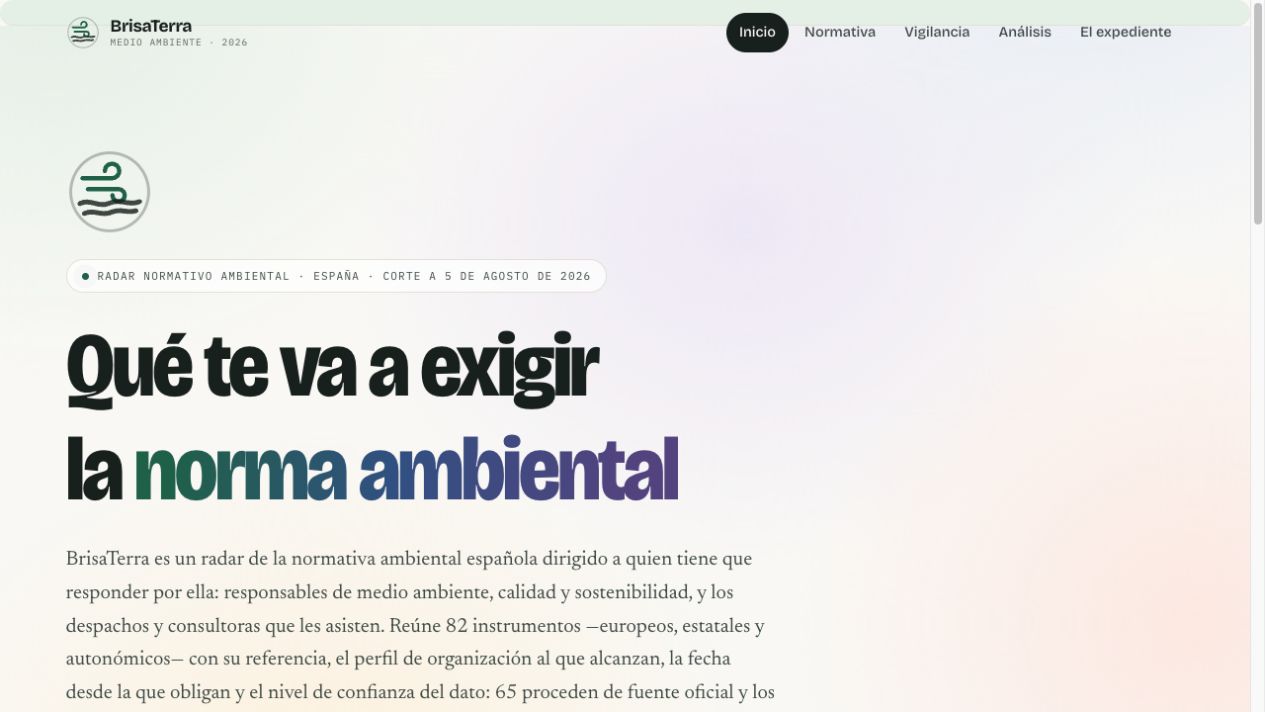 Captura del radar público de BrisaTerra